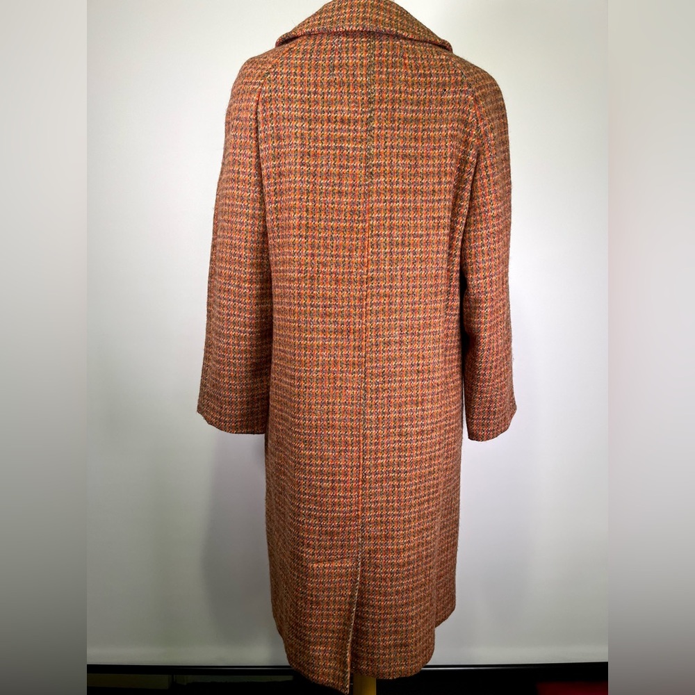 Vintage 60s/70s Harris Tweed Women’s Wool Overcoat Houndstooth Tar-Shire Mod - Picture 6 of 16